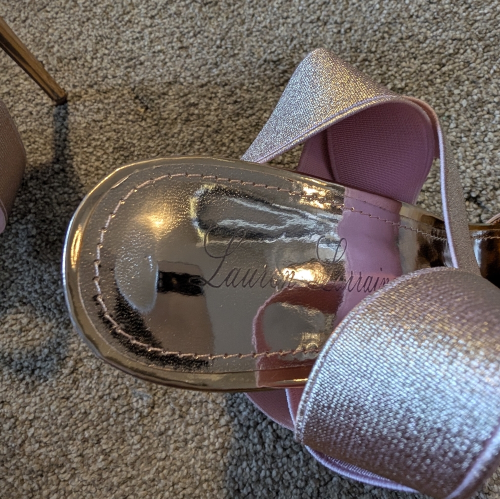 New Lauren Lorraine Dallas Rose Gold Stiletto Sandals, Size 10 - Picture 6 of 7